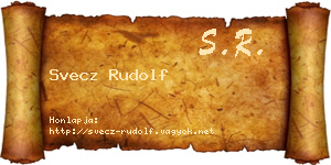 Svecz Rudolf névjegykártya